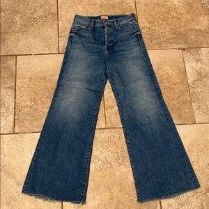 MOTHER Wide-Leg Jeans in Deep Blue